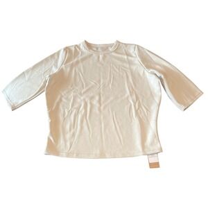 OGL Move Womens Cream 3/4 Sleeve Modal Blend Top 2XL 250729-2625W23